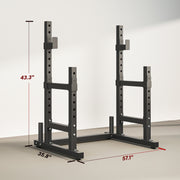 Adjustable Squat Rack, 660lbs Multi-Functional Bench Press Rack For Weight Lifting Home Gym Strength Training, Black