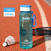 1L Large-Capacity Plastic Cup With Carrying Strap Portable Outdoor Sports Water Bottle