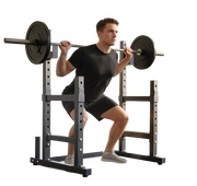 Adjustable Squat Rack, 660lbs Multi-Functional Bench Press Rack For Weight Lifting Home Gym Strength Training, Black